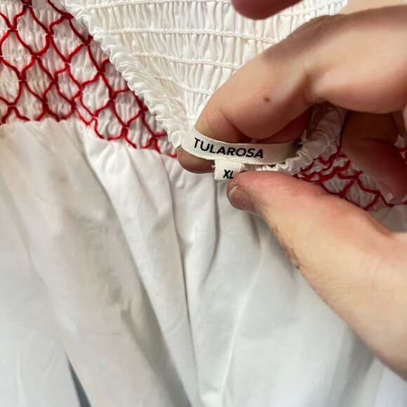 NEW Tulsarosa Women's Off The Shoulder White Embroidered Mini Dress-‎ Size XL - Picture 5 of 6